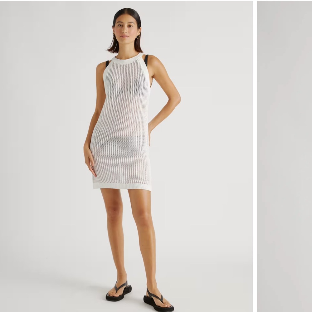 Quince Open-Knit Mini Dress NEW